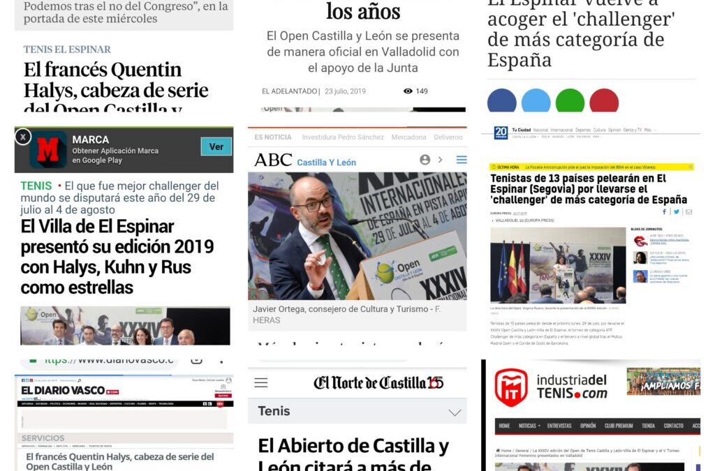 Amplia repercusión en prensa de la presentación del XXXIV Open Castilla y León Villa de El Espinar